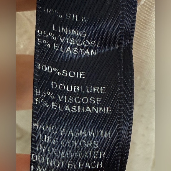 Le Marais Paris dress Silk Lace Tiered Hem Beige Medium - Picture 5 of 9